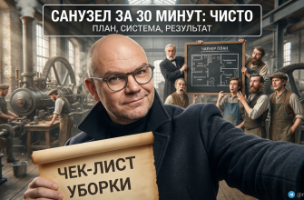 Список для быстрой уборки санузла за 30 минут, который помогает поддерживать чистоту.