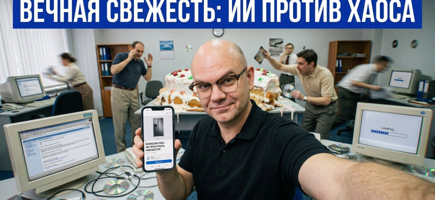 Samsung RS6 холодильник с ИИ, контролирующий влажность и свежесть