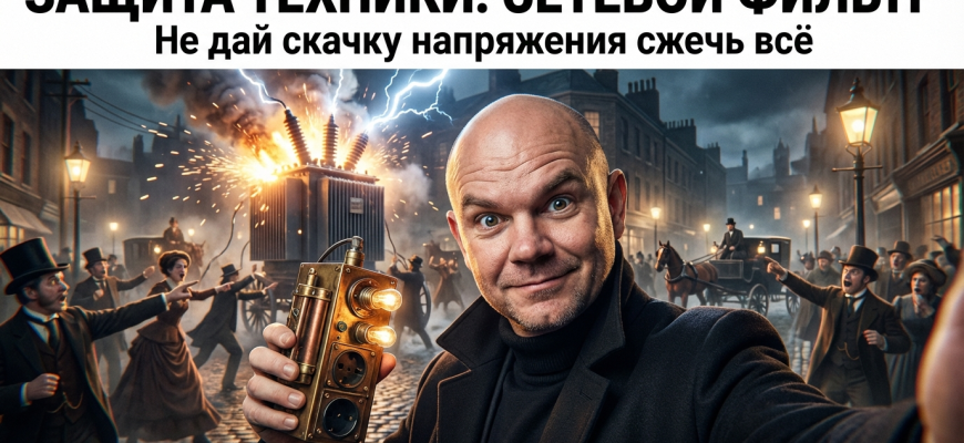 Сетевой фильтр, обеспечивающий защиту от скачков напряжения для электроники.