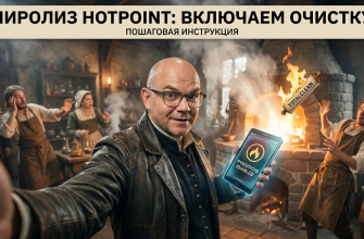 Пиролиз в духовке Hotpoint TotalClean, показан процесс включения