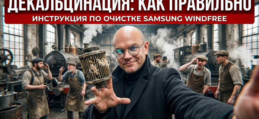Процесс декальцинации холодильника Samsung WindFree, очистка от накипи