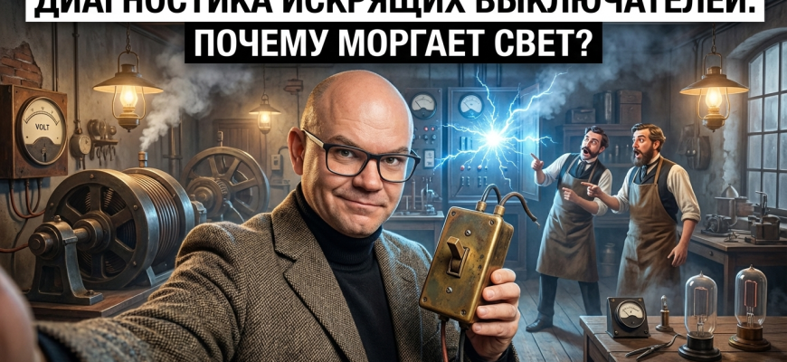 Электрический выключатель, который искрит при включении света или техники, диагностические советы.