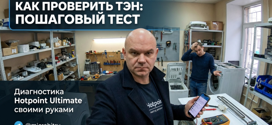 Шаги проверки тена Hotpoint Ultimate с использованием мультиметра.