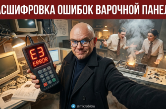 Символы ошибок индукционных панелей и их значение для пользователей.