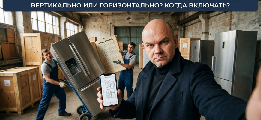 Холодильник, перевезенный вертикально и горизонтально в одном сравнении