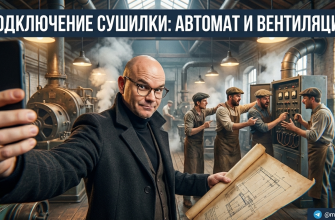 Схема подключения сушильной машины с отдельным автоматом и вентиляцией