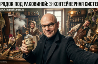 Система из трех контейнеров для организации пространства под раковиной на кухне