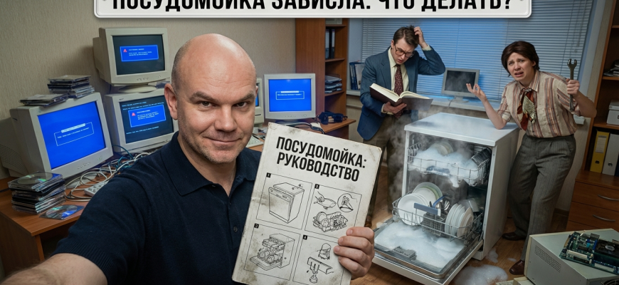Посудомойка, зависшая на одной программе, возможно, требует диагностики