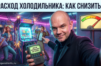 Изображение холодильника, показывающее потребление электроэнергии
