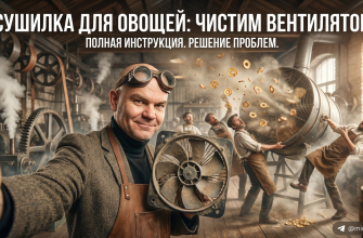 Чистка и проверка вентилятора сушилки для овощей и фруктов.