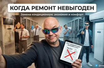 Специалист заменяет кондиционер на новый в квартире