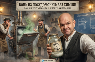 Посудомойка, из которой нужно убрать неприятный запах без агрессивных химикатов.